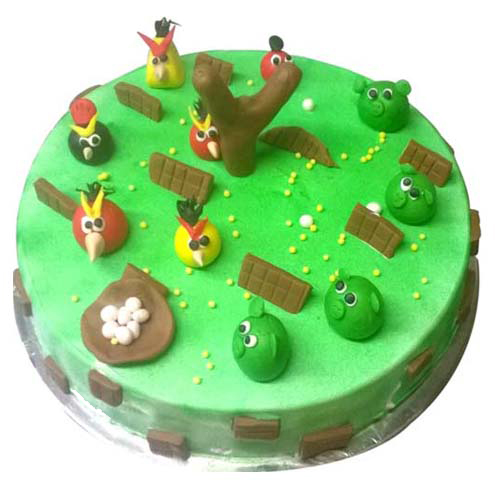 Angry Bird Garden Theme Cake